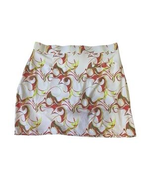 Golf America Womens Skort XXL White Red Green Swirl‎ Print Athletic Skirt Shorts